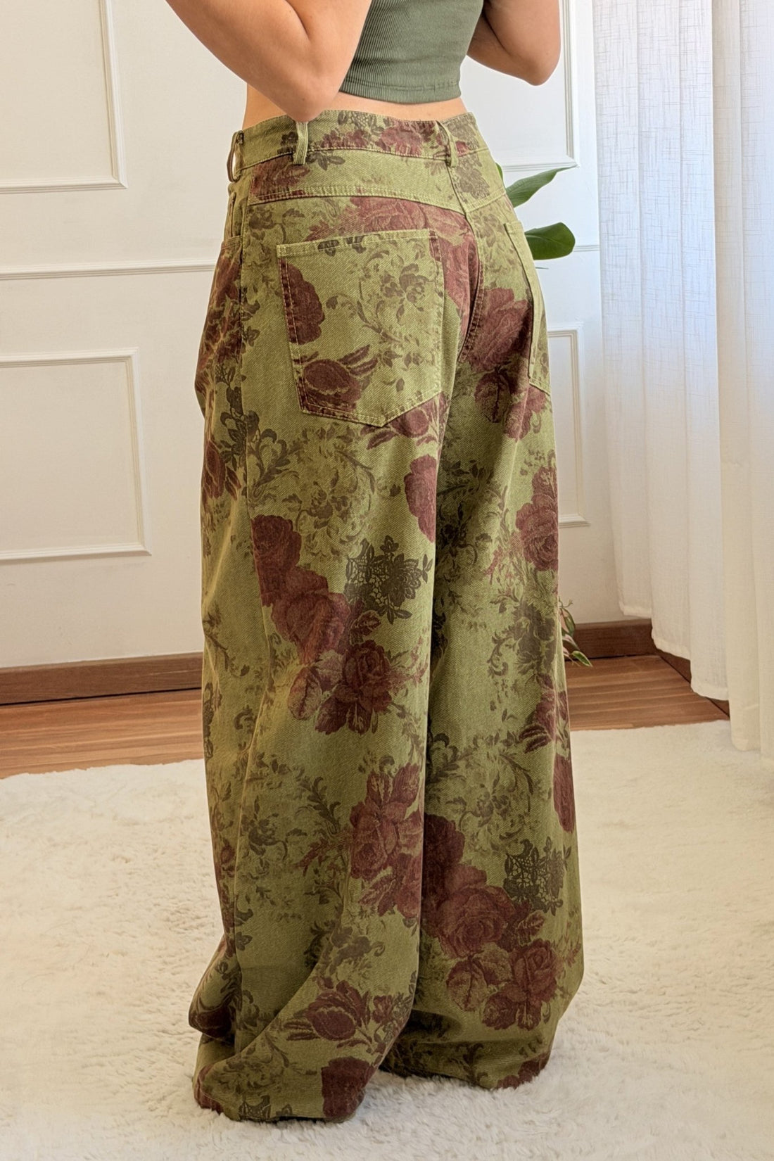 Jeans padrão floral LUMINA - lavishiochicCalçalumina