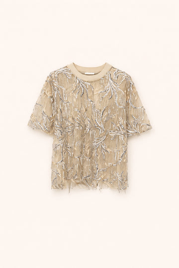 T-shirt com lantejoulas LUMINA