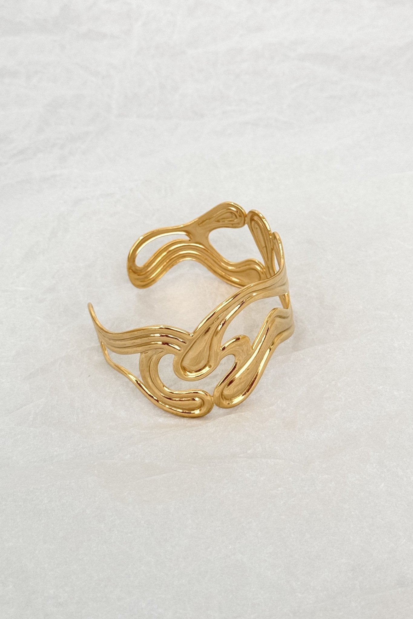 Pulseira aberta em aço com linhas orgânicas - lavishiochicPulseiralavishiochic