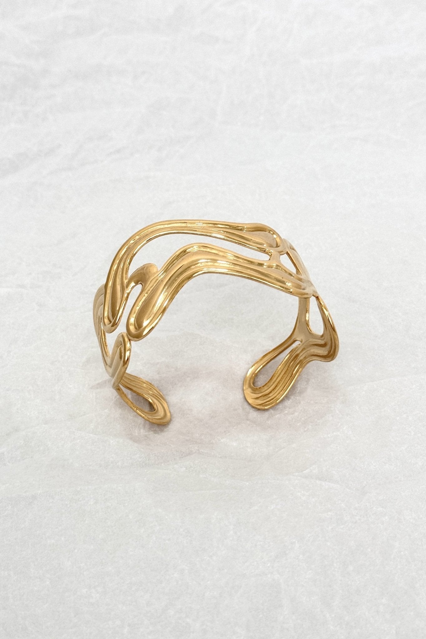 Pulseira aberta em aço com linhas orgânicas - lavishiochicPulseiralavishiochic
