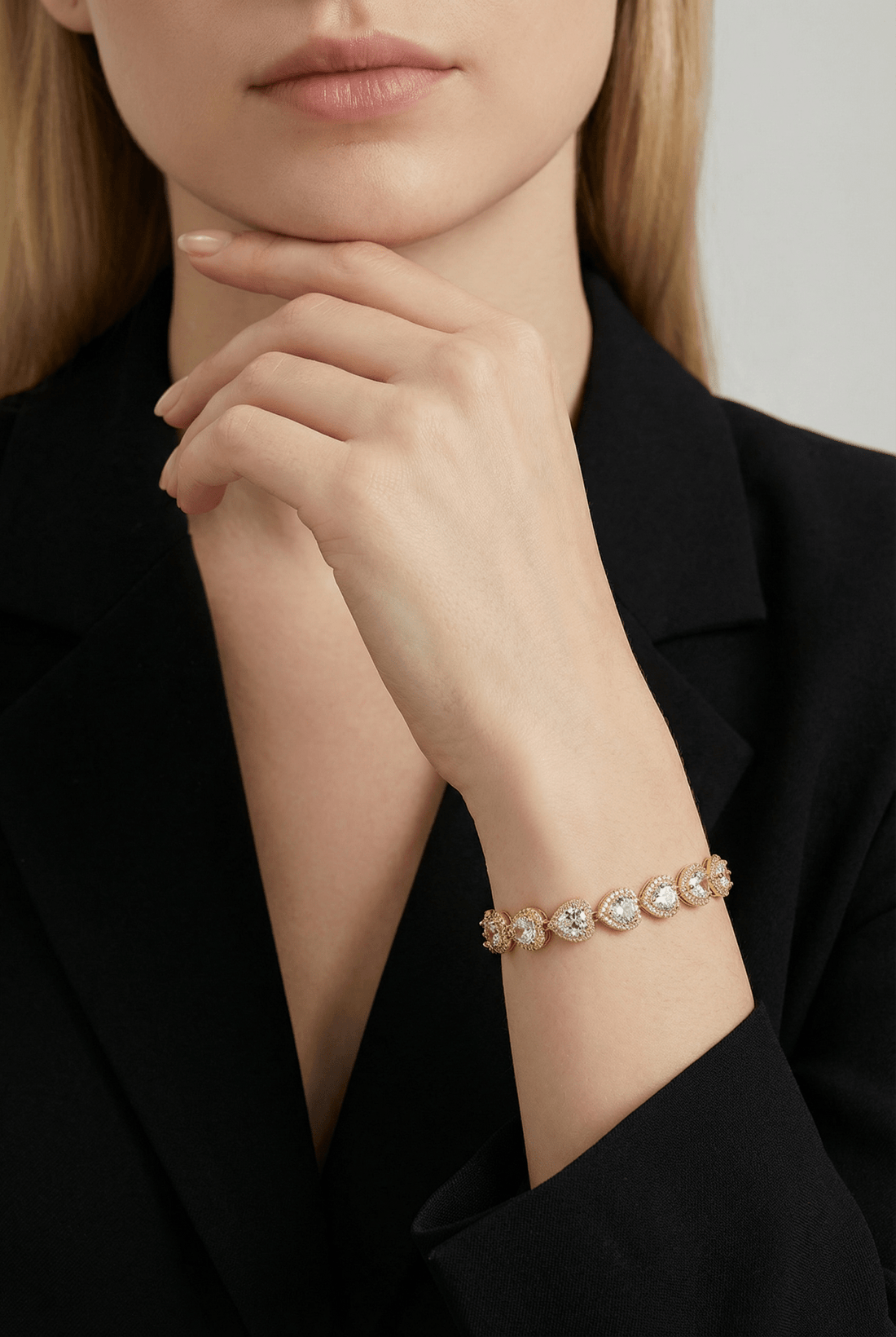 Pulseira de Luxo com Zircónias em coração - lavishiochicPulseiralavishiochic