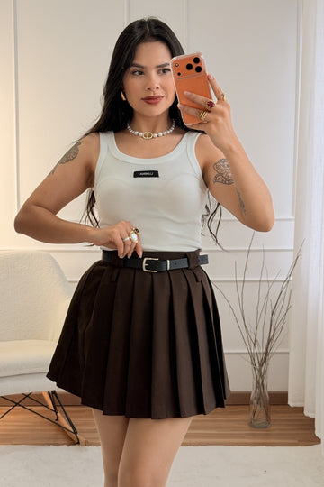 Saia Calção de pregas MOCHY (dois cintos) J1772 - lavishiochicsaiaMochy