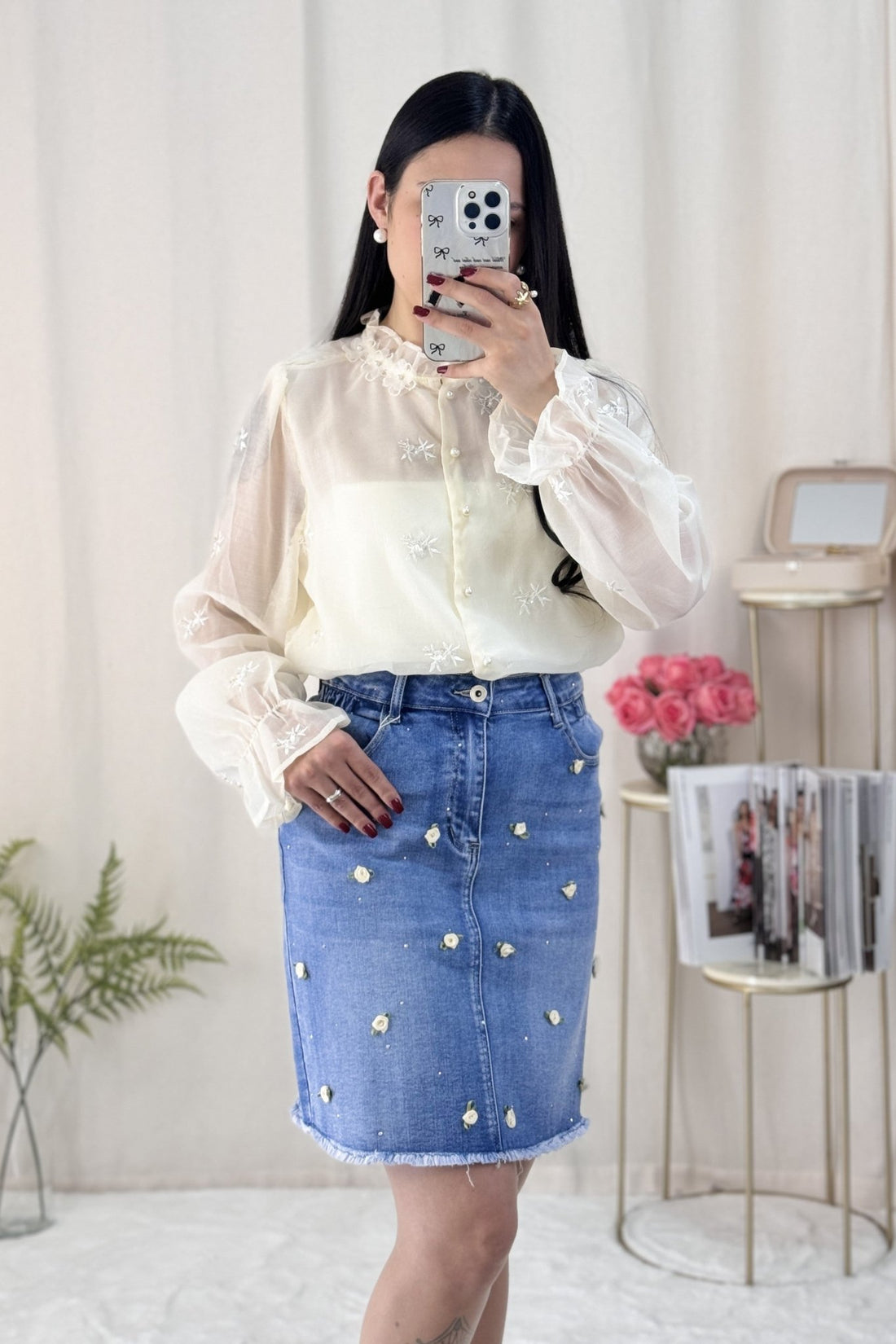 Saia ganga flores3D - lavishiochicsaialavishiochic