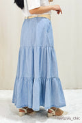 Saia Jeans com cinto - lavishiochicsaialavishiochic