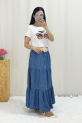 Saia Jeans com cinto - lavishiochicsaialavishiochic