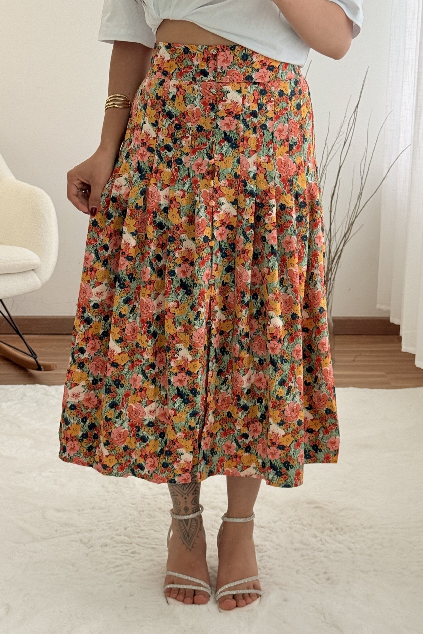 Saia padrão floral - lavishiochicsaialavishiochic