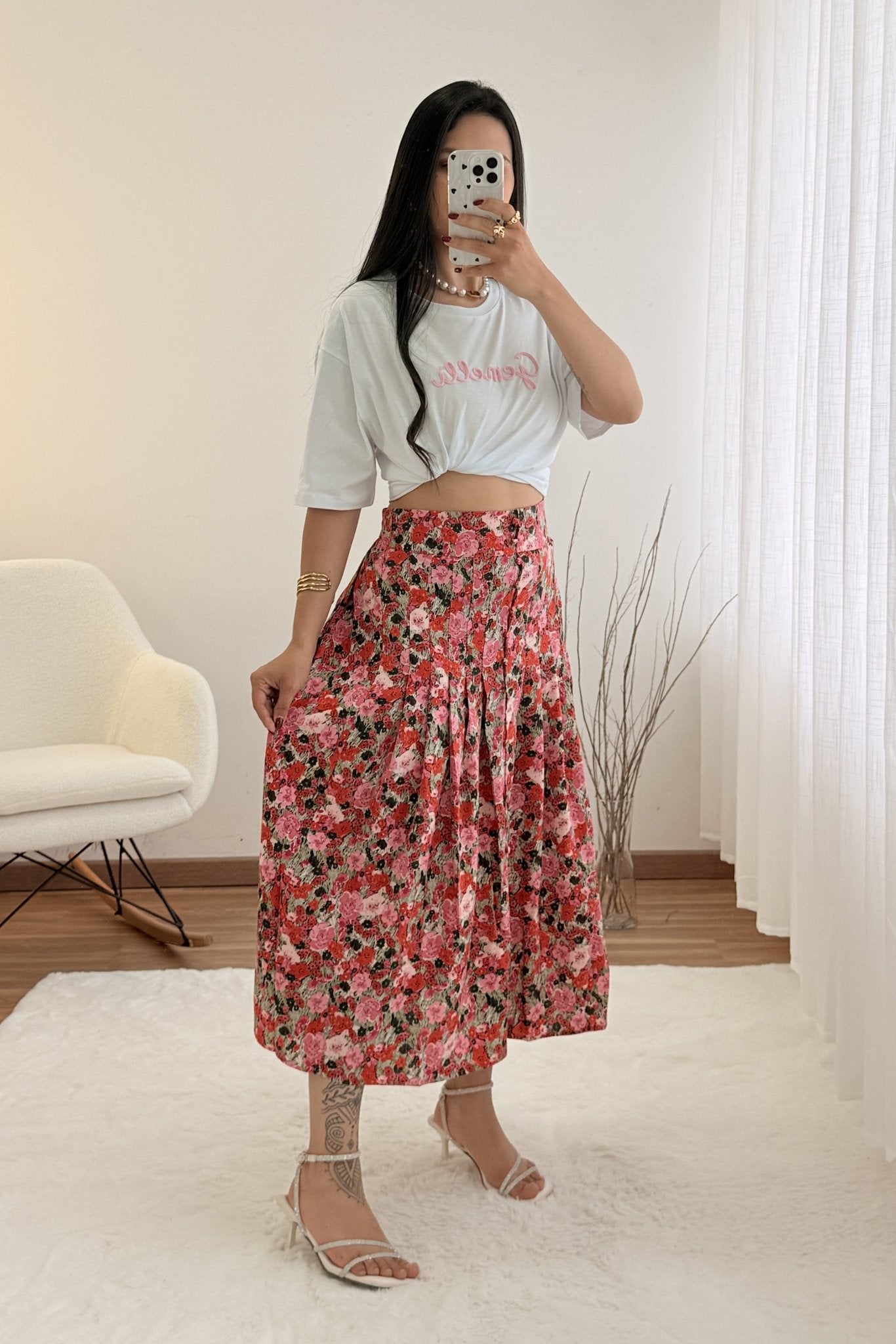 Saia padrão floral - lavishiochicsaialavishiochic