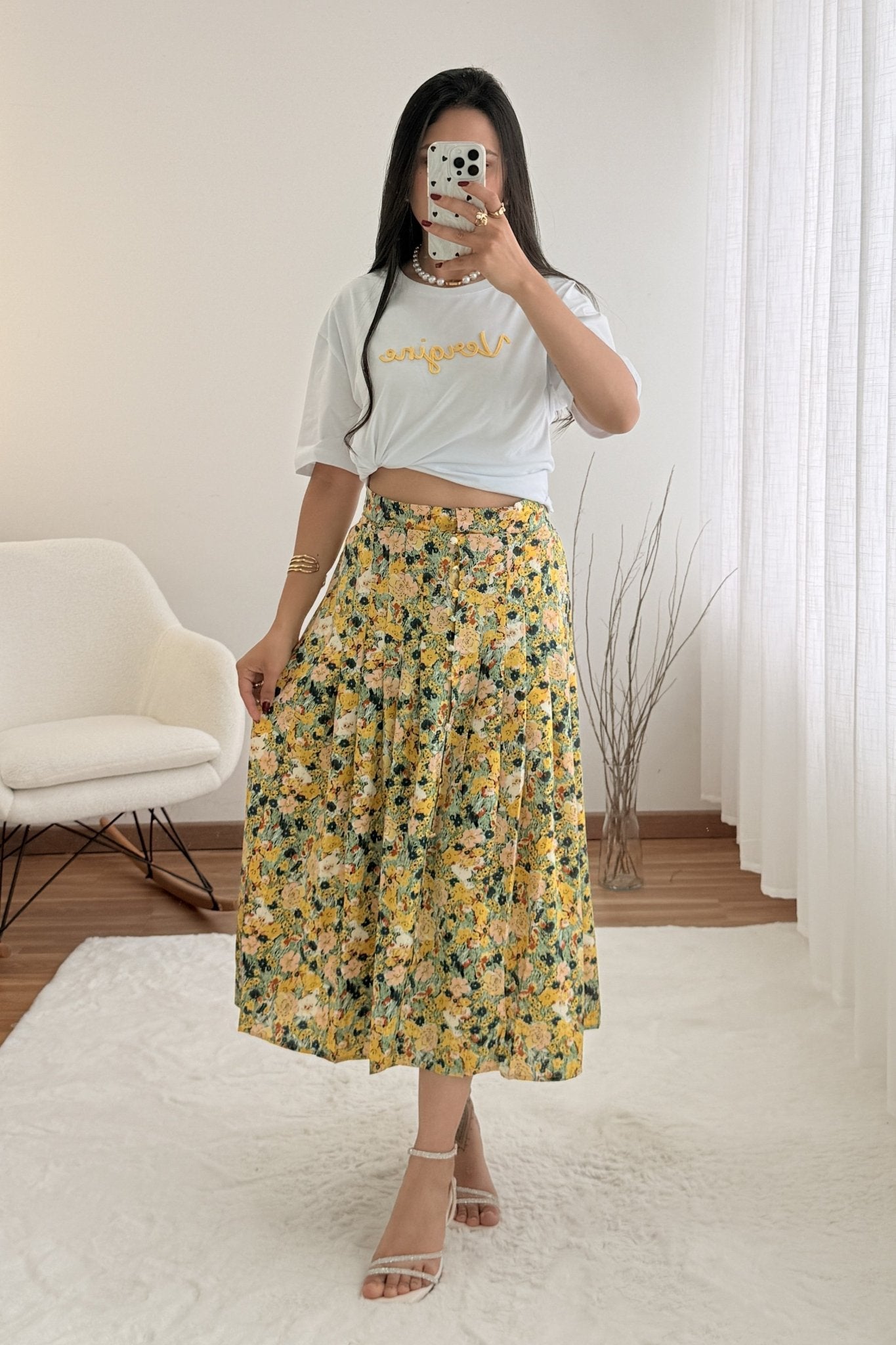 Saia padrão floral - lavishiochicsaialavishiochic