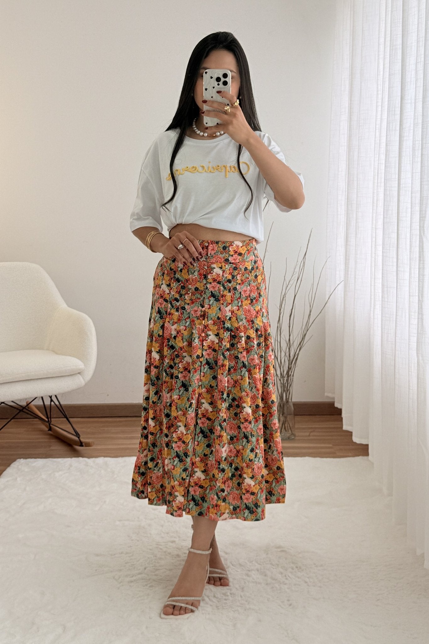 Saia padrão floral - lavishiochicsaialavishiochic