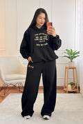 Sweat com capuz e lettering frontal LUMINA - lavishiochicsweatlumina