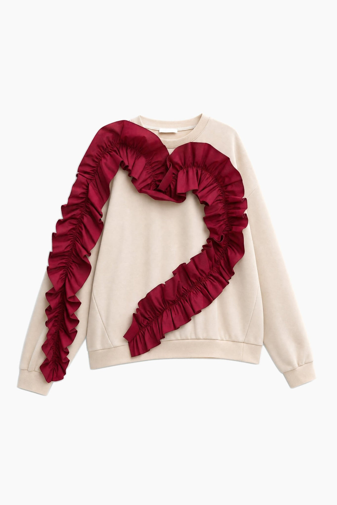 Sweat com coração em folhos LUMINA - lavishiochicsweatlumina