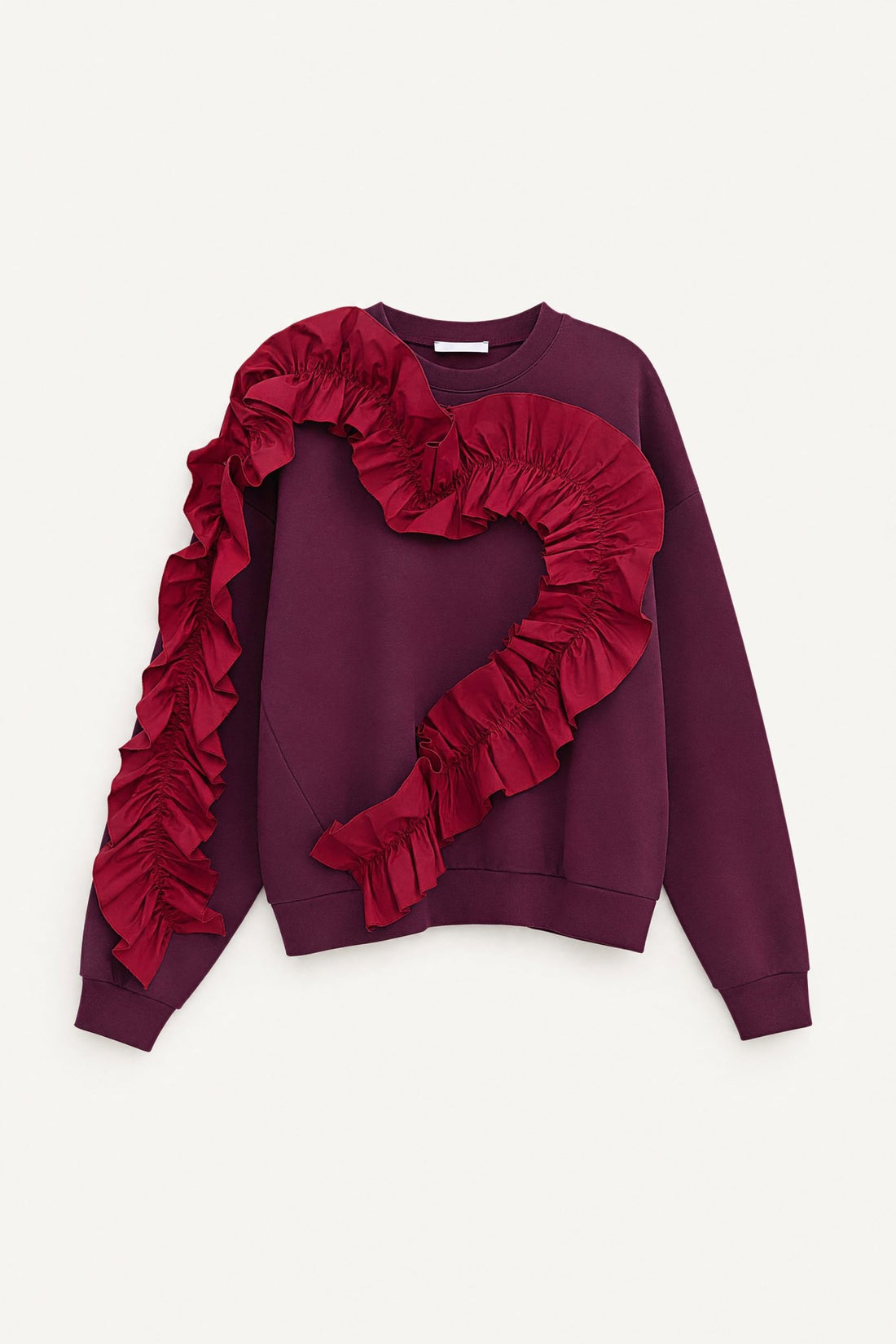 Sweat com coração em folhos LUMINA - lavishiochicsweatlumina