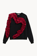 Sweat com coração em folhos LUMINA - lavishiochicsweatlumina