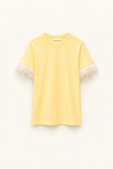 T-shirt penas nas mangas LUMINA