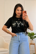 T-shirt básica com laços e brilho - lavishiochict-shirtlavishiochic