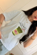 T-shirt Casual com Estampa de Bebida LUMINA - lavishiochict-shirtlumina