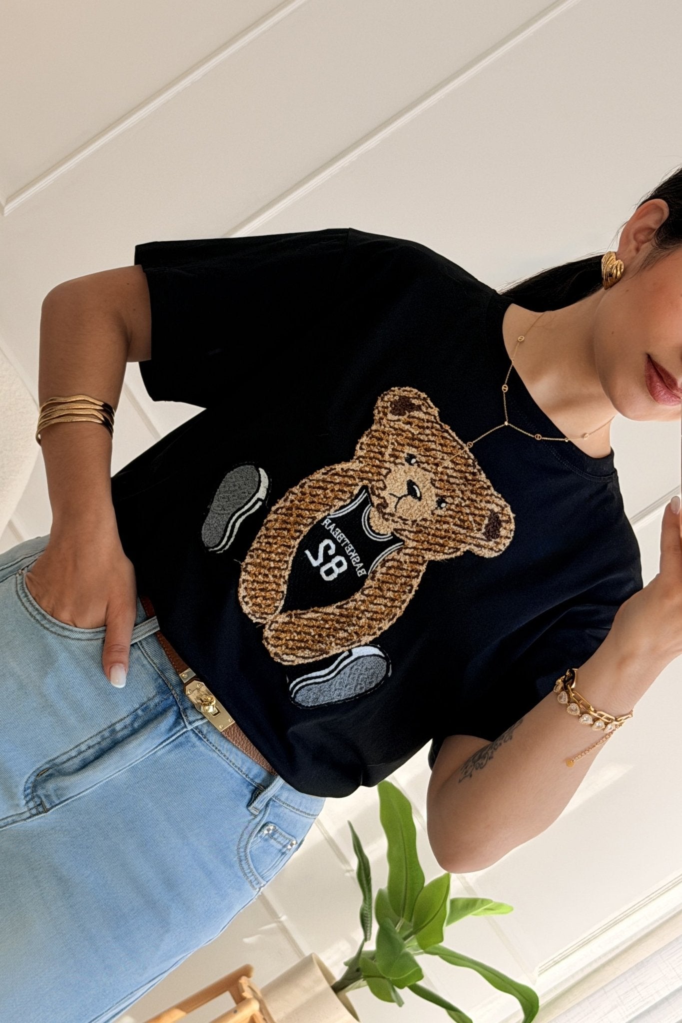 T-shirt com aplicação de urso - lavishiochict-shirtlavishiochic