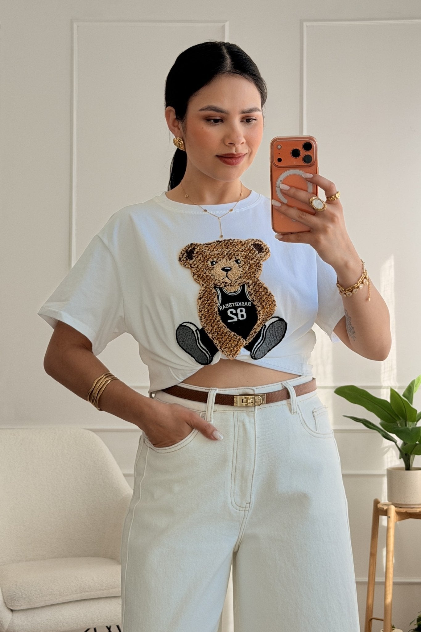 T-shirt com aplicação de urso - lavishiochict-shirtlavishiochic