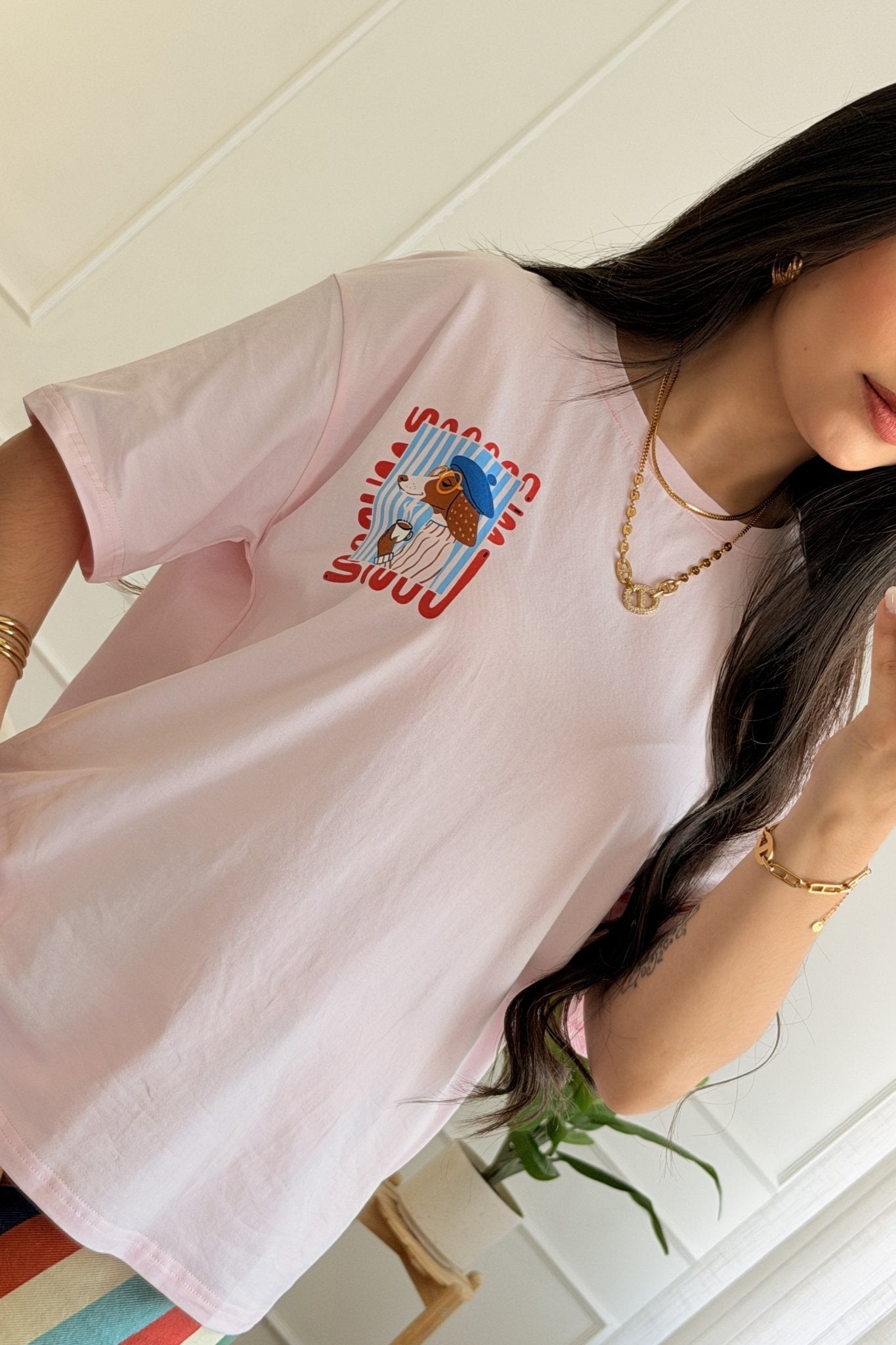 T-shirt com estampa de cachorro - lavishiochict-shirtlavishiochic