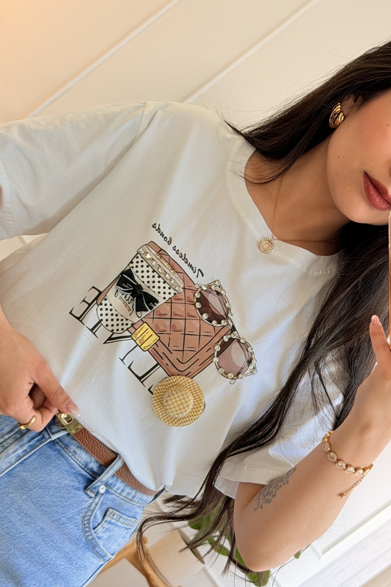 T-shirt com estampa verão e detalhe 3D - lavishiochict-shirtlavishiochic