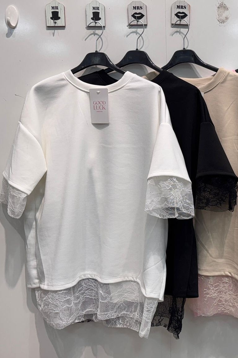 T-shirt com renda - lavishiochict-shirtlavishiochic