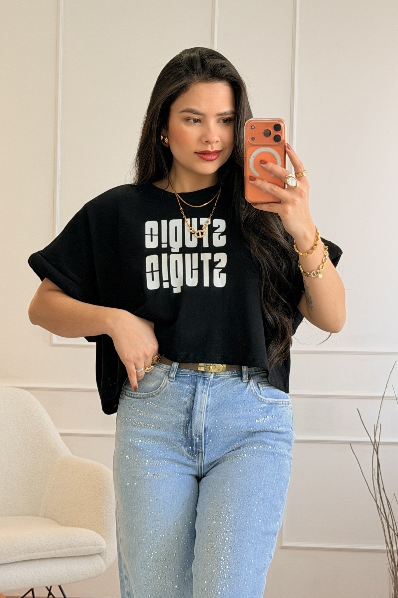 t-shirt crop com lettering - lavishiochict-shirtlavishiochic