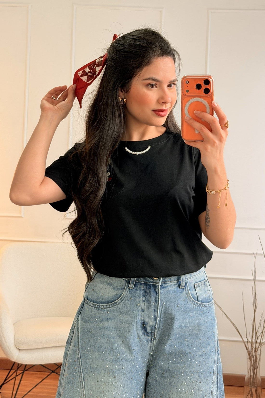 T-shirt estampa de Cerejas (com Lenço) - lavishiochict-shirtlavishiochic