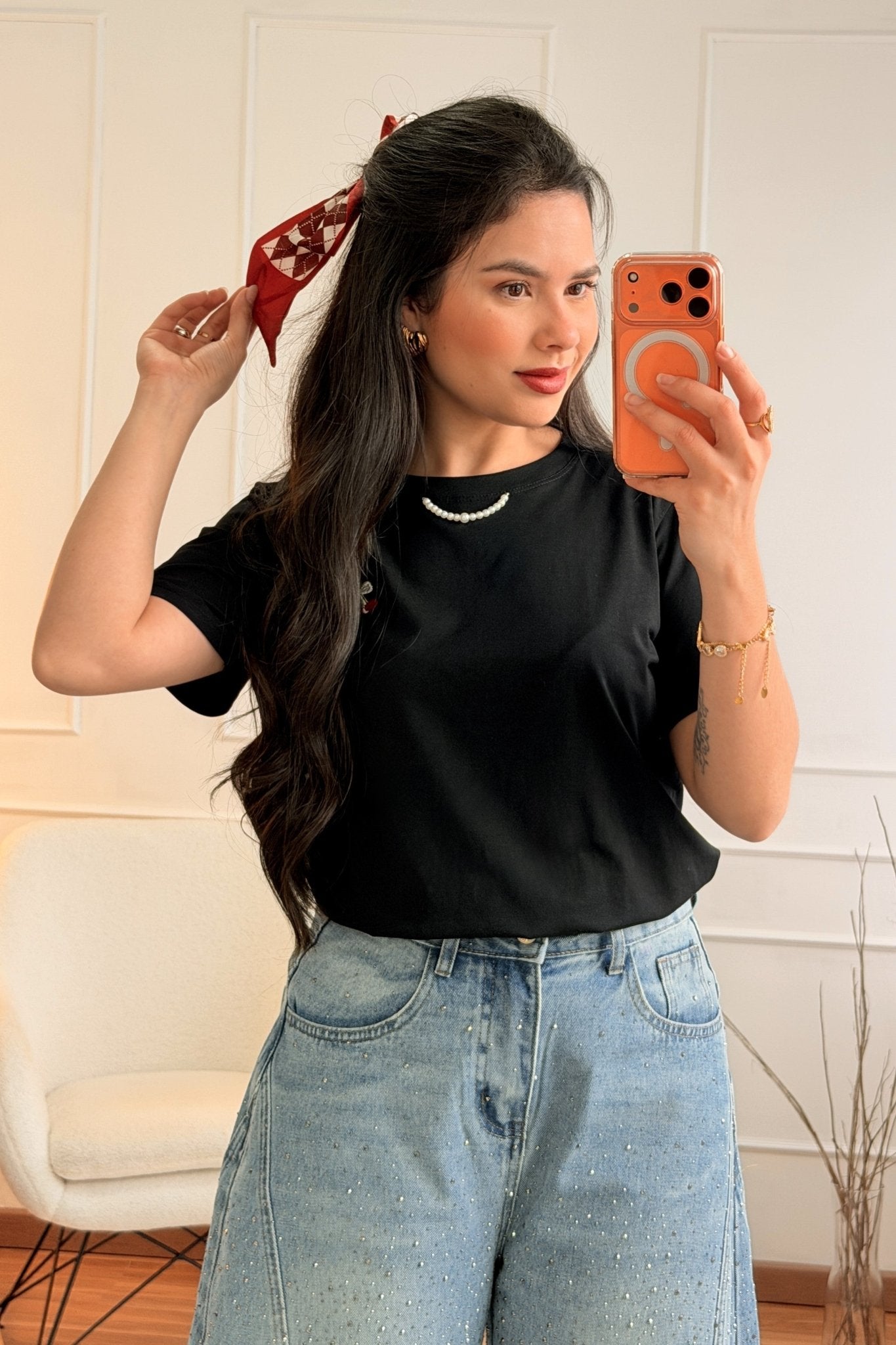 T-shirt estampa de Cerejas (com Lenço) - lavishiochict-shirtlavishiochic