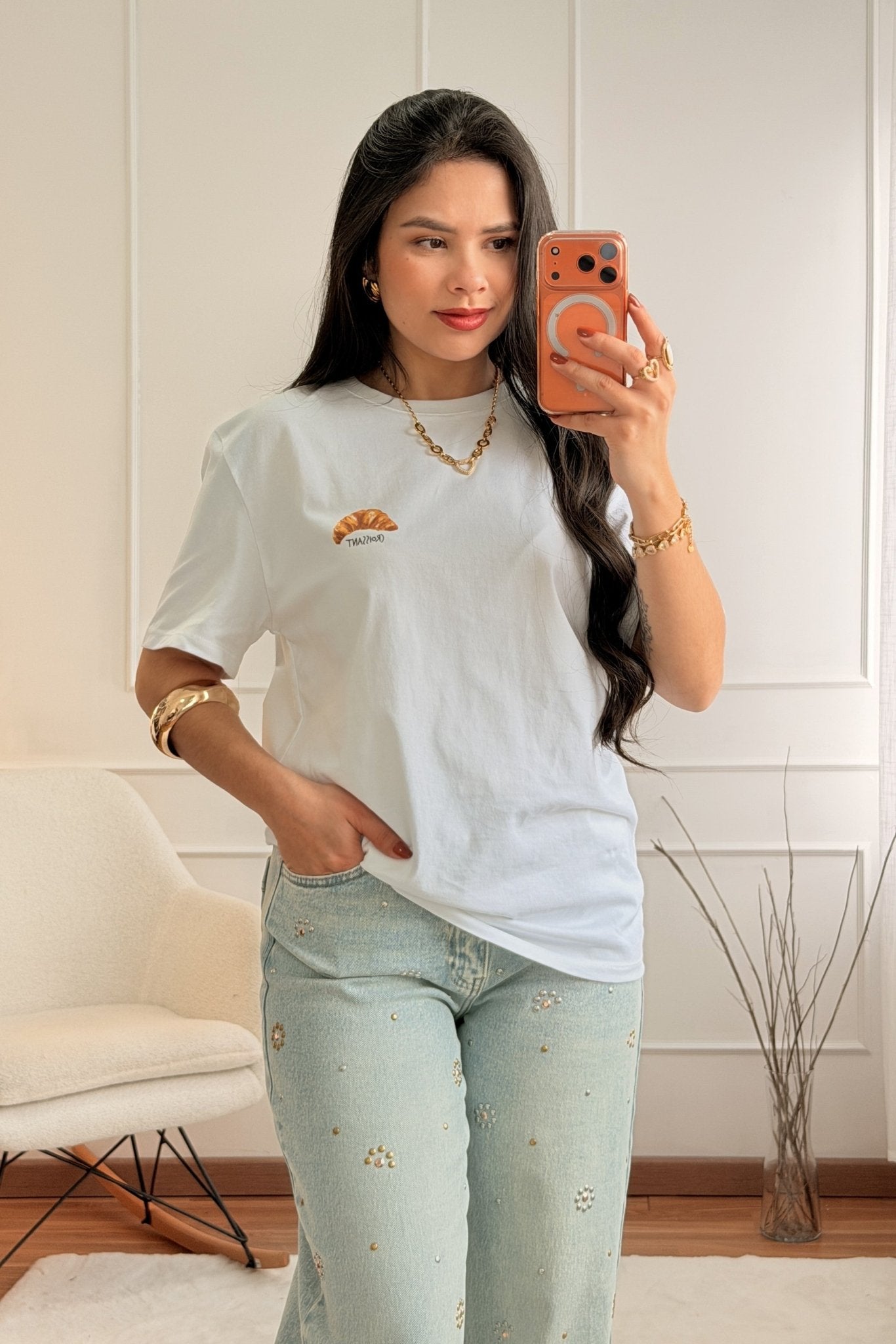 T-shirt estampa de croissant LUMINA - lavishiochict-shirtlumina