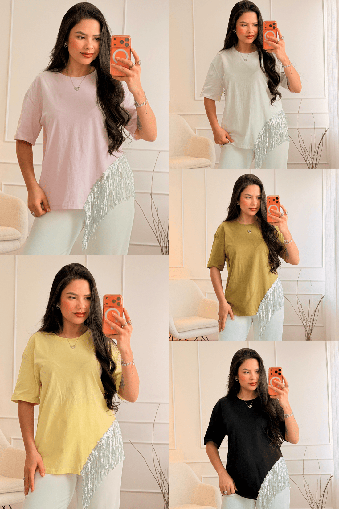 T-shirt franjas de lantejoulas LUMINA - lavishiochict-shirtlumina
