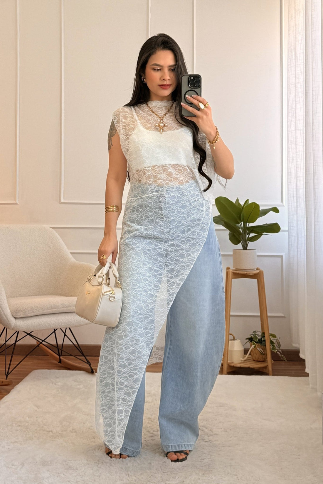Top assimétrica renda - lavishiochicTOPlavishiochic