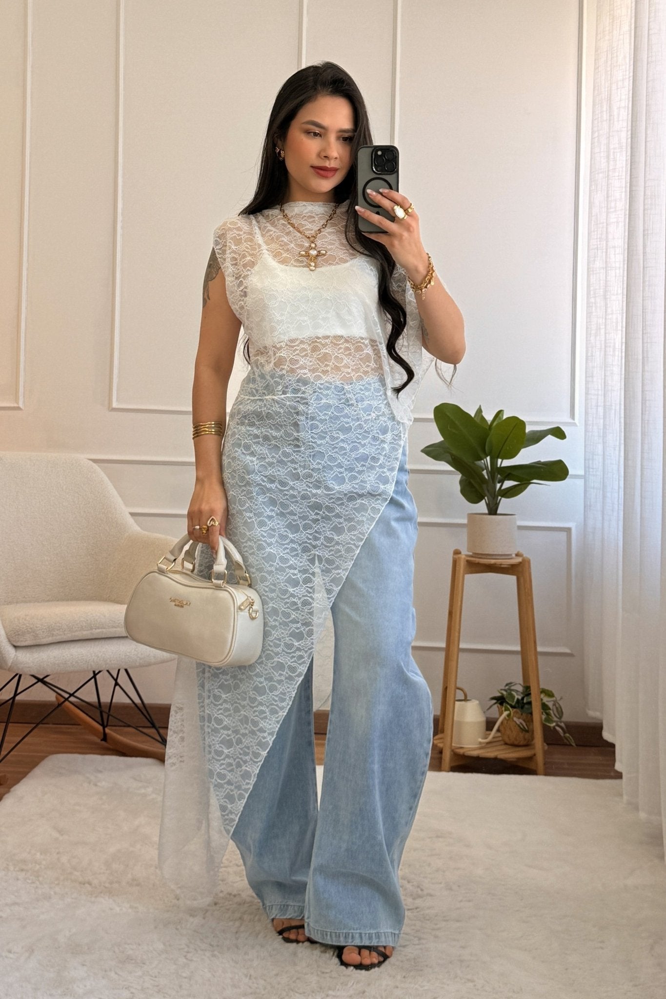 Top assimétrica renda - lavishiochicTOPlavishiochic
