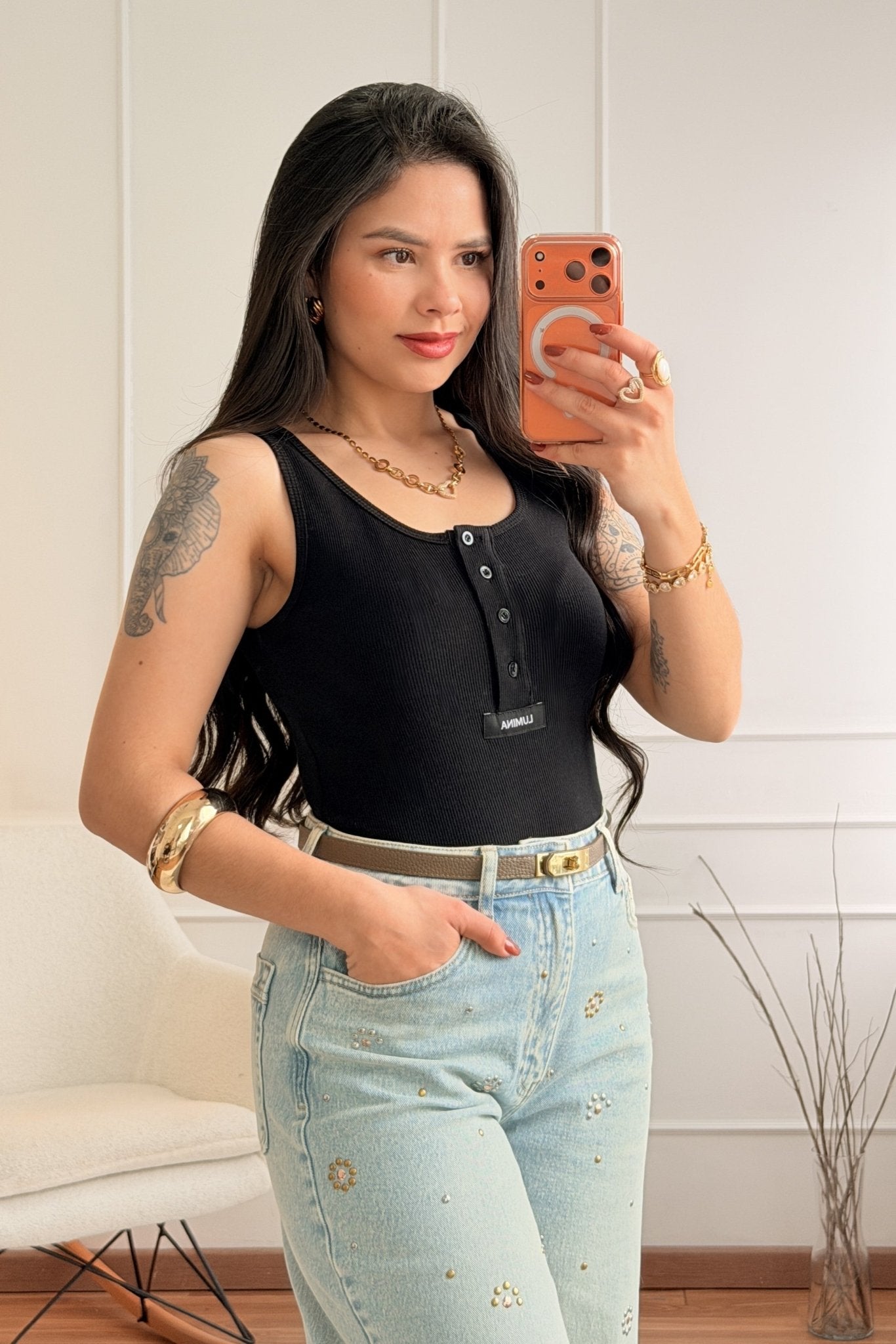 Top Básica com Botões LUMINA - lavishiochicTOPlumina