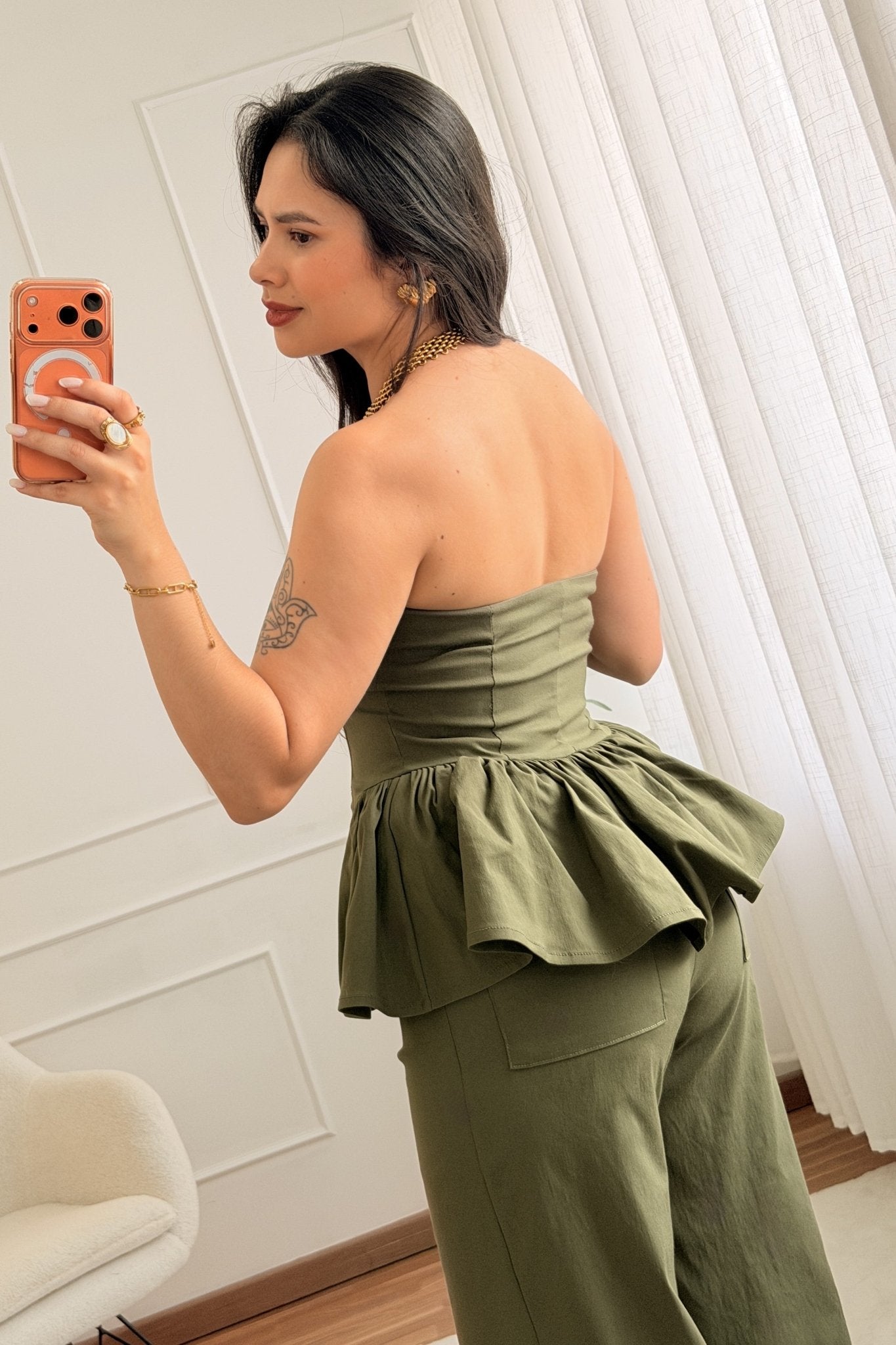 Top bustier com folho LUMINA - lavishiochicTOPlumina