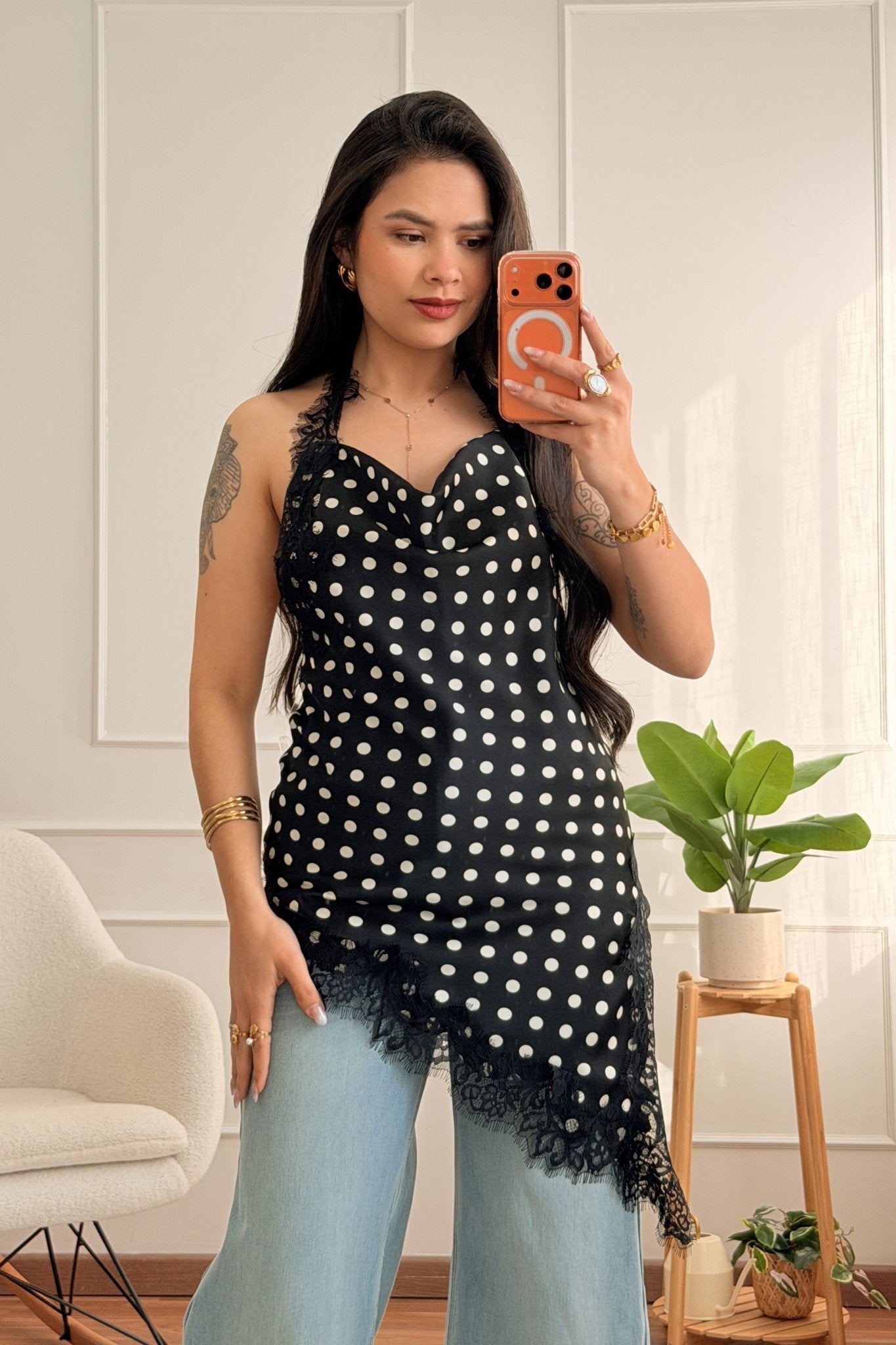 Top com Bolinhas e Renda QUEEN HEARTS - lavishiochicTOPDrole de copine Paris