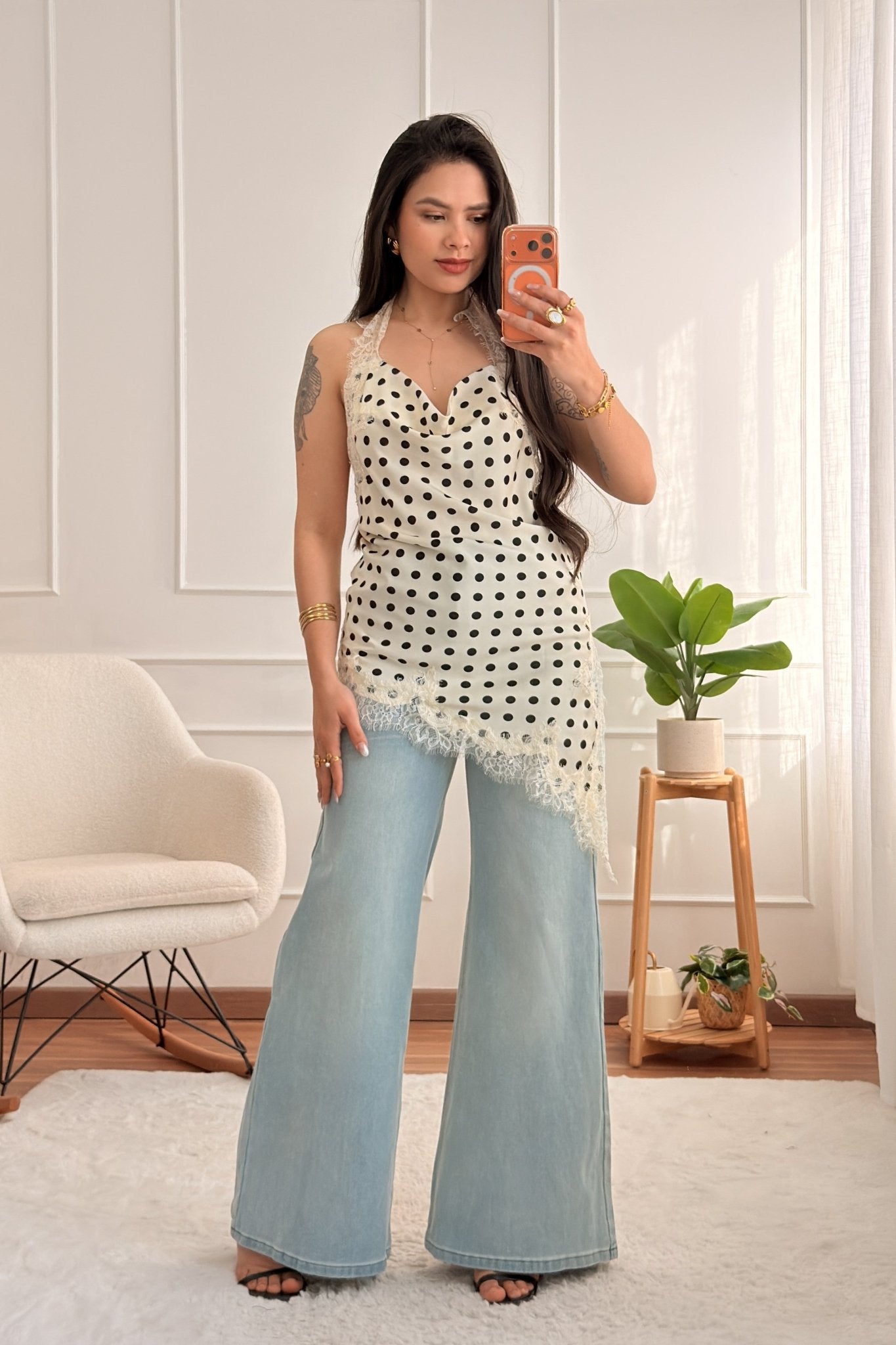 Top com Bolinhas e Renda QUEEN HEARTS - lavishiochicTOPDrole de copine Paris