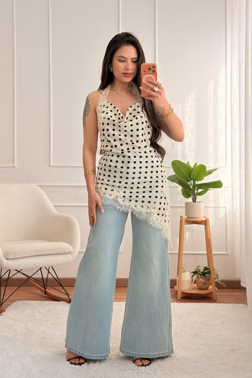 Top com Bolinhas e Renda QUEEN HEARTS - lavishiochicTOPDrole de copine Paris