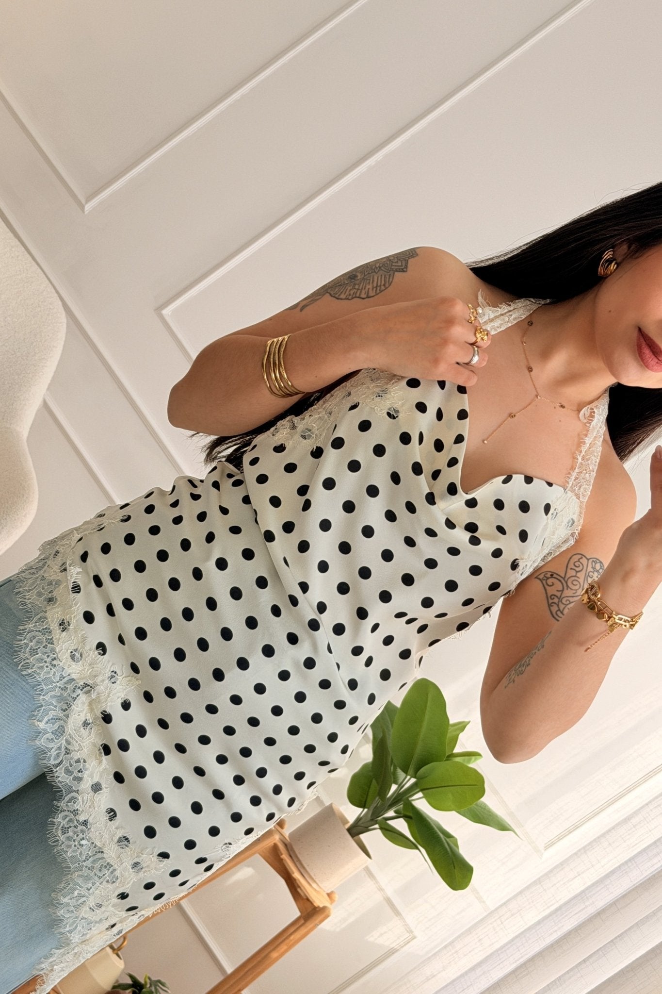 Top com Bolinhas e Renda QUEEN HEARTS - lavishiochicTOPDrole de copine Paris