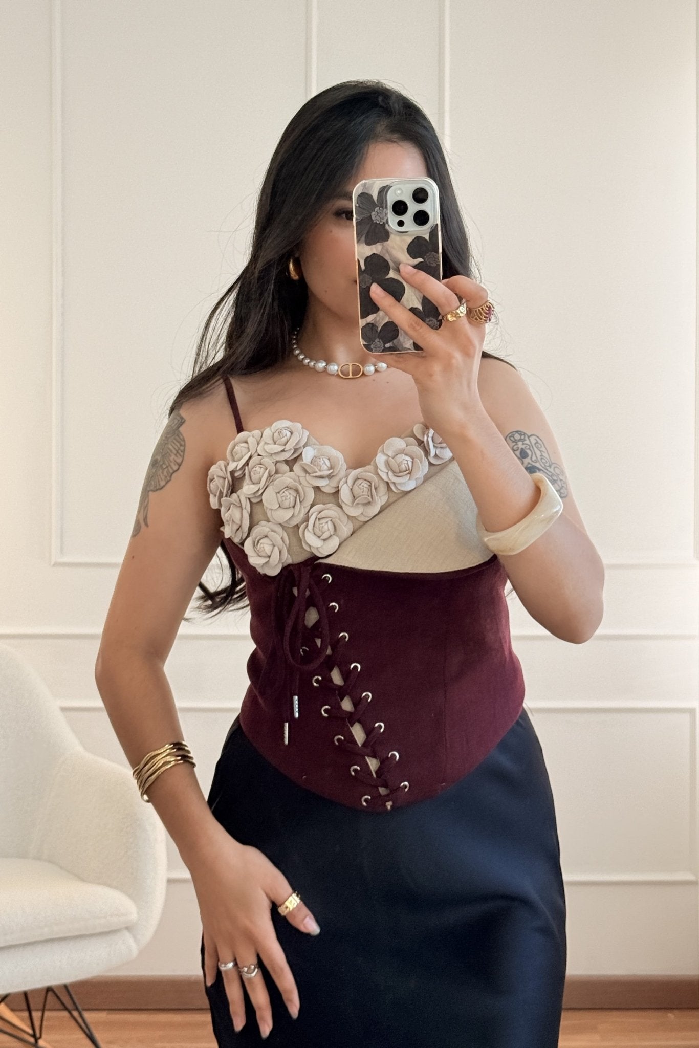 Top com flores AZAKA - lavishiochicTOPAZAKA