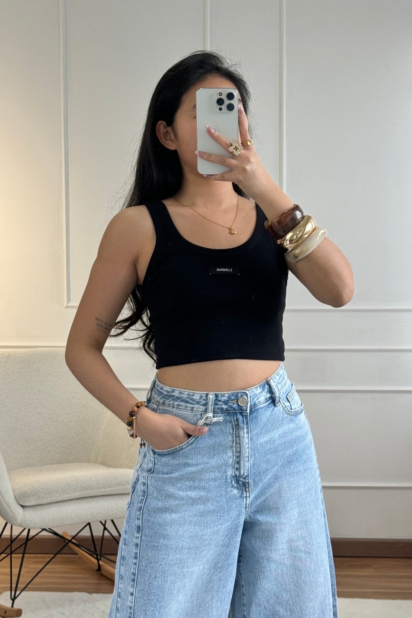 Top com logo LUMINA curto - lavishiochicTOPlumina