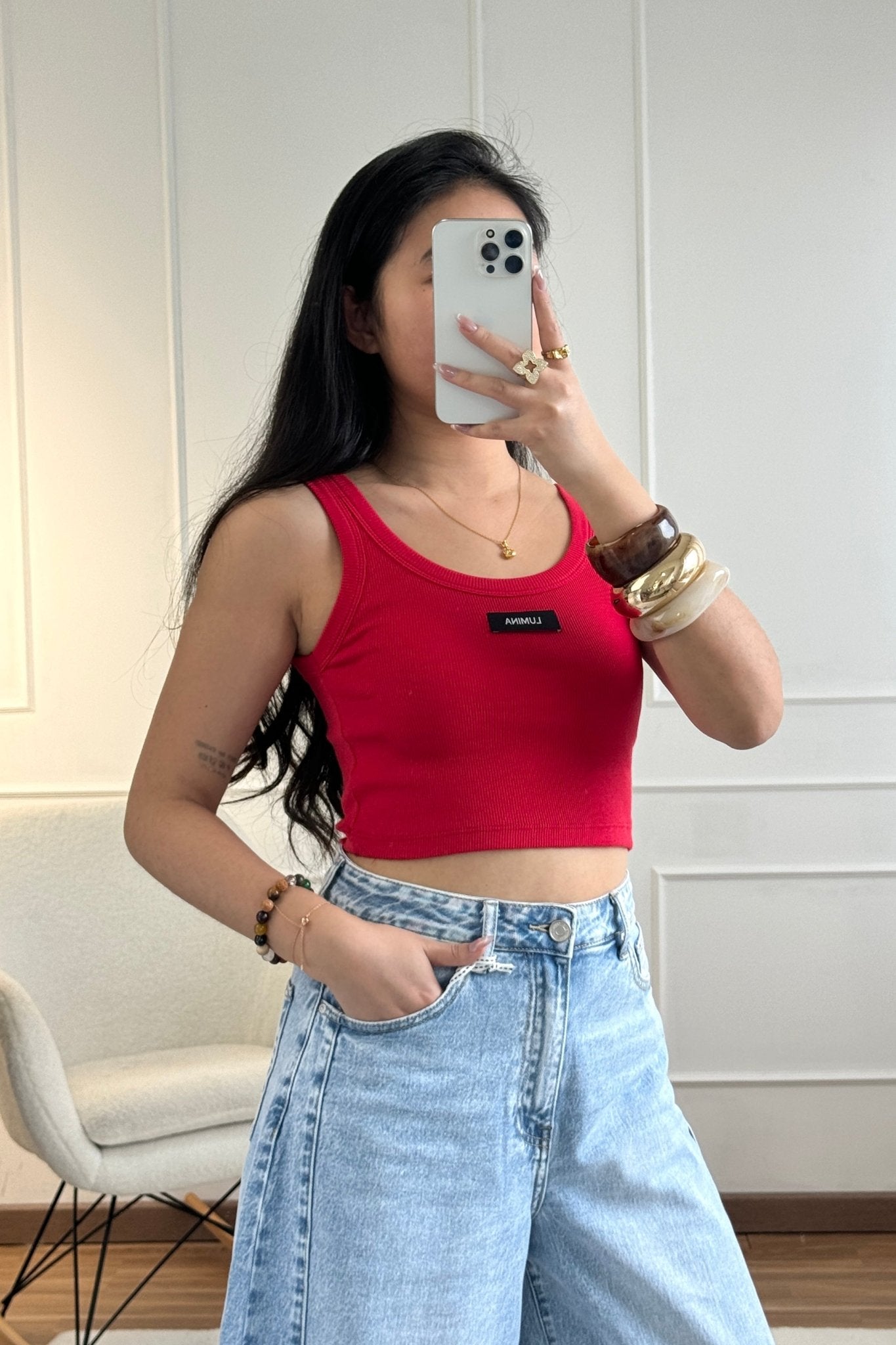 Top com logo LUMINA curto - lavishiochicTOPlumina