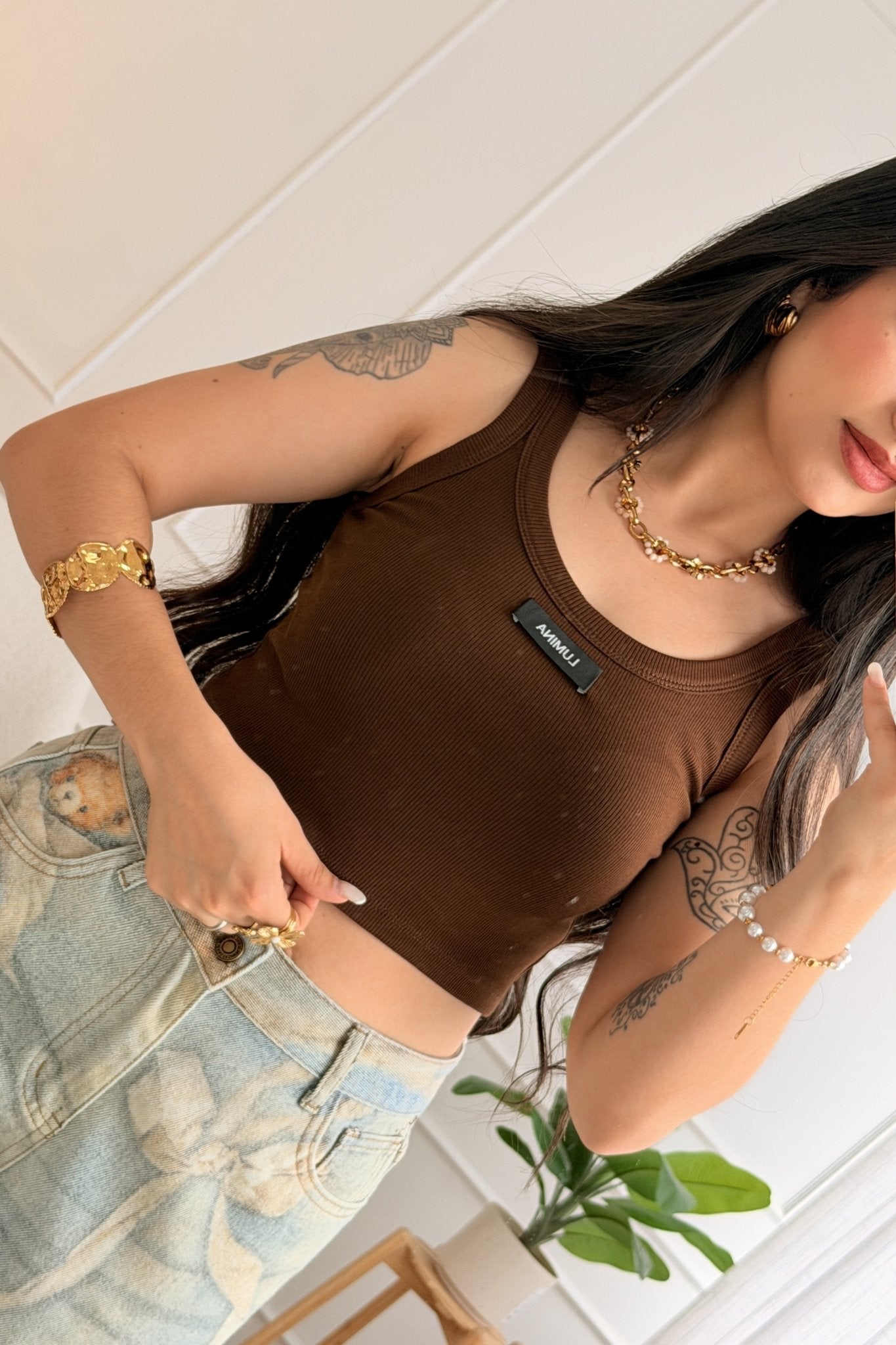 Top com logo LUMINA curto - lavishiochicTOPlumina