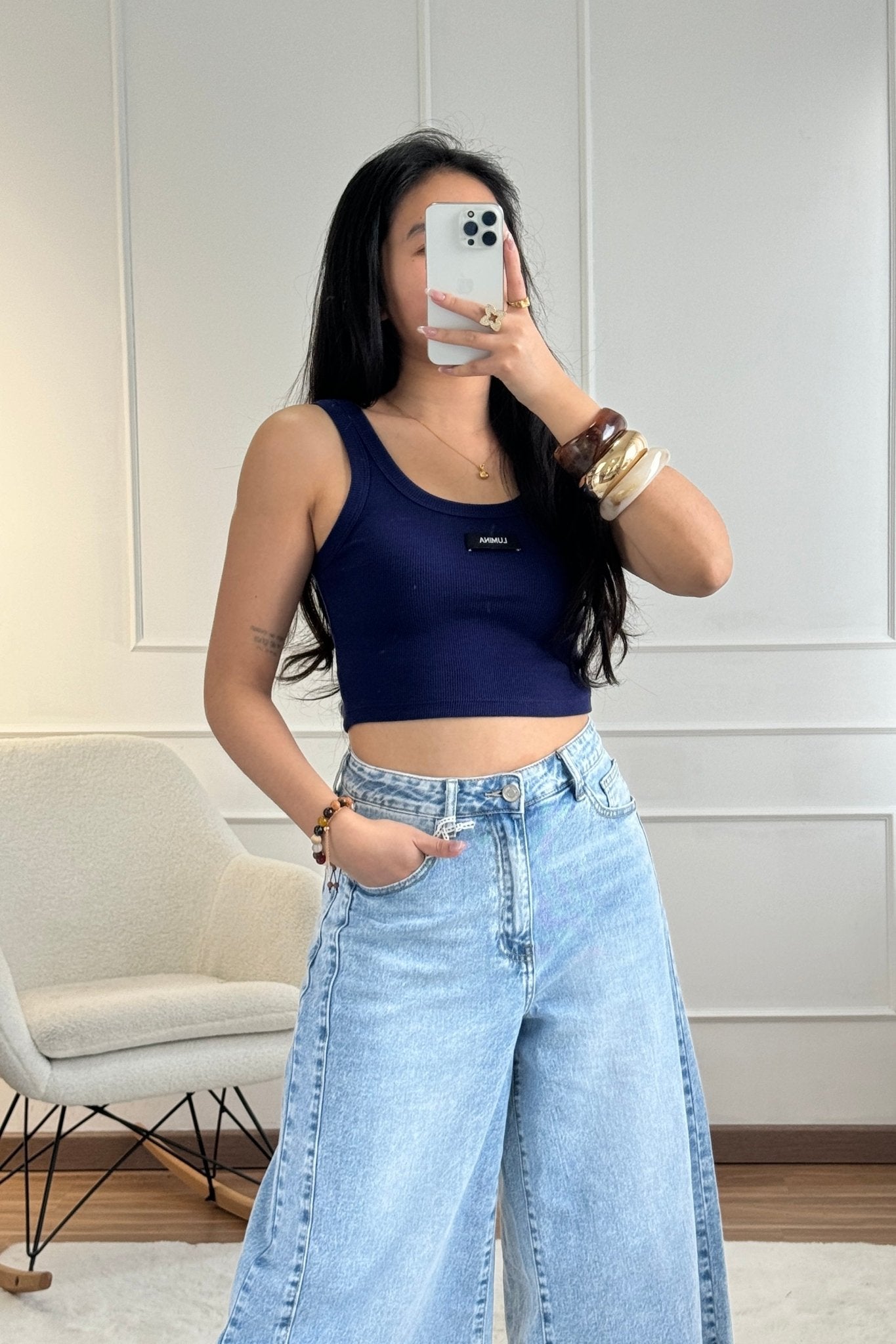 Top com logo LUMINA curto - lavishiochicTOPlumina