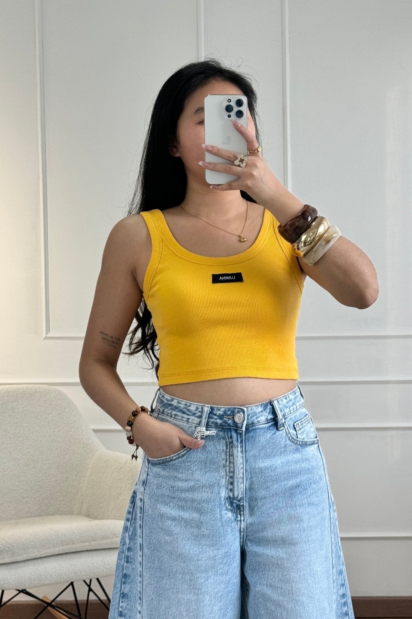 Top com logo LUMINA curto - lavishiochicTOPlumina