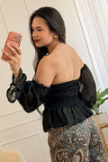 Top corpete de ombros descobertos com tachas - lavishiochicBlusalavishiochic