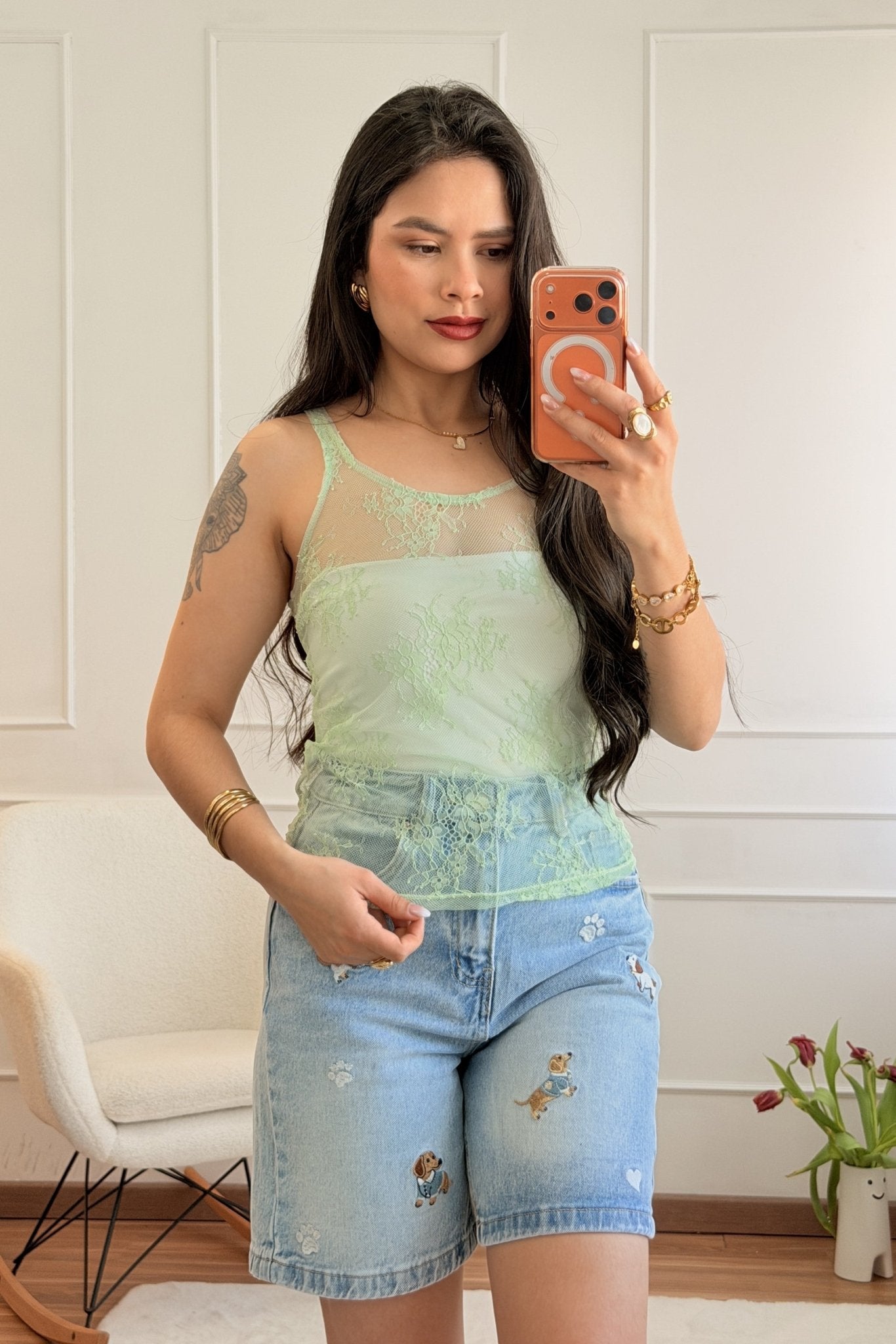Top de renda floral LUMINA - lavishiochicTOPlumina