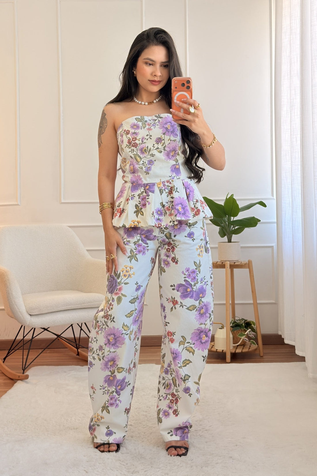 Top estampa floral e barra peplum LUMINA - lavishiochicTOPlumina