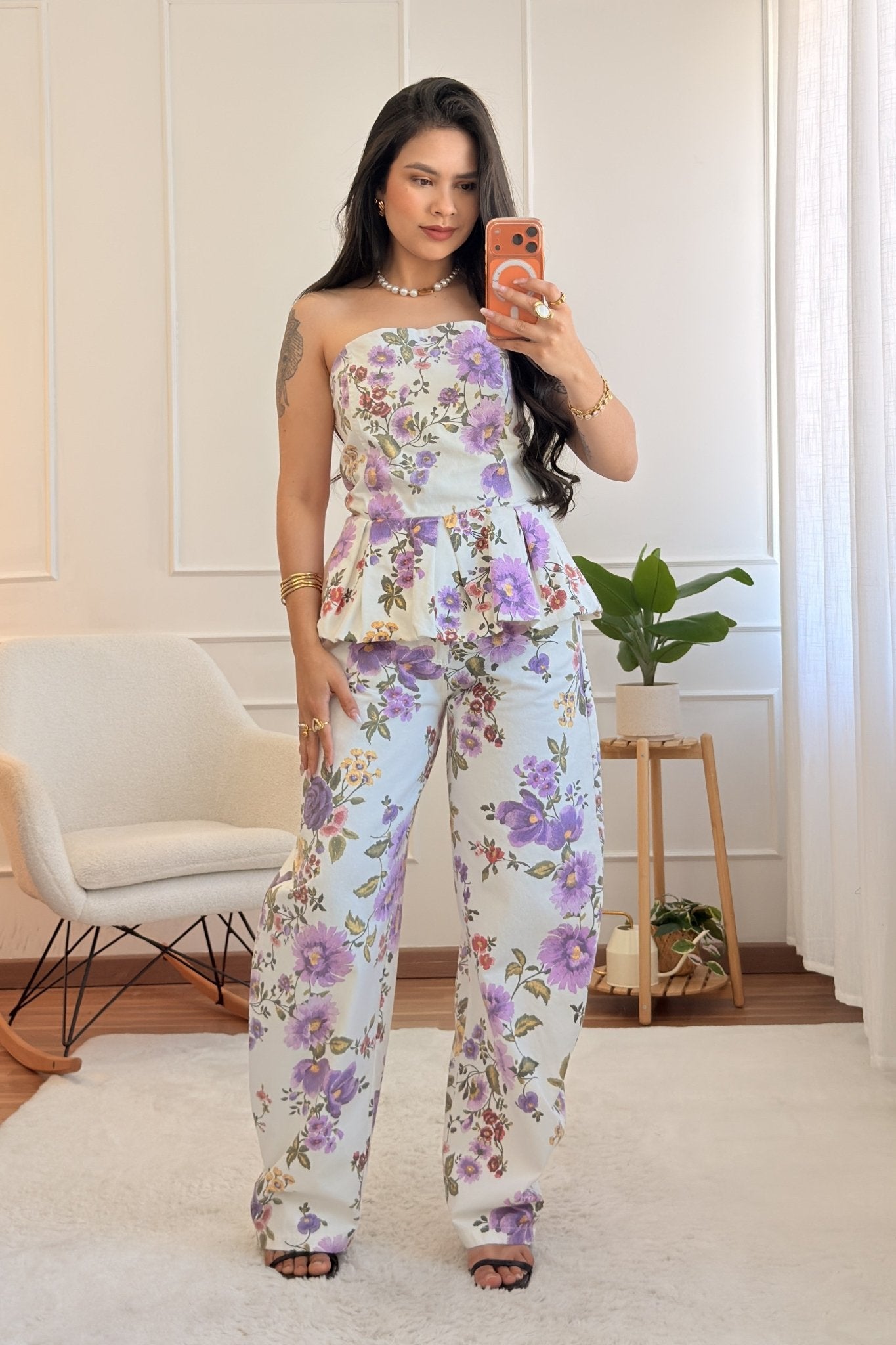Top estampa floral e barra peplum LUMINA - lavishiochicTOPlumina