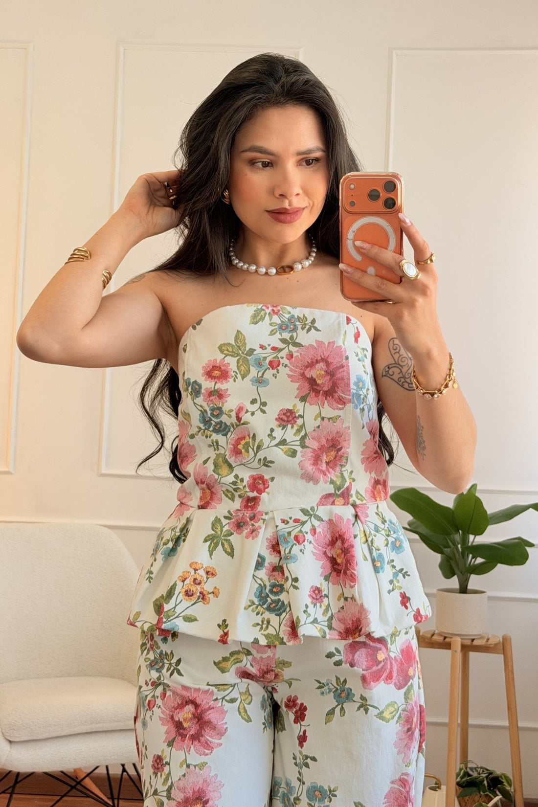Top estampa floral e barra peplum LUMINA - lavishiochicTOPlumina