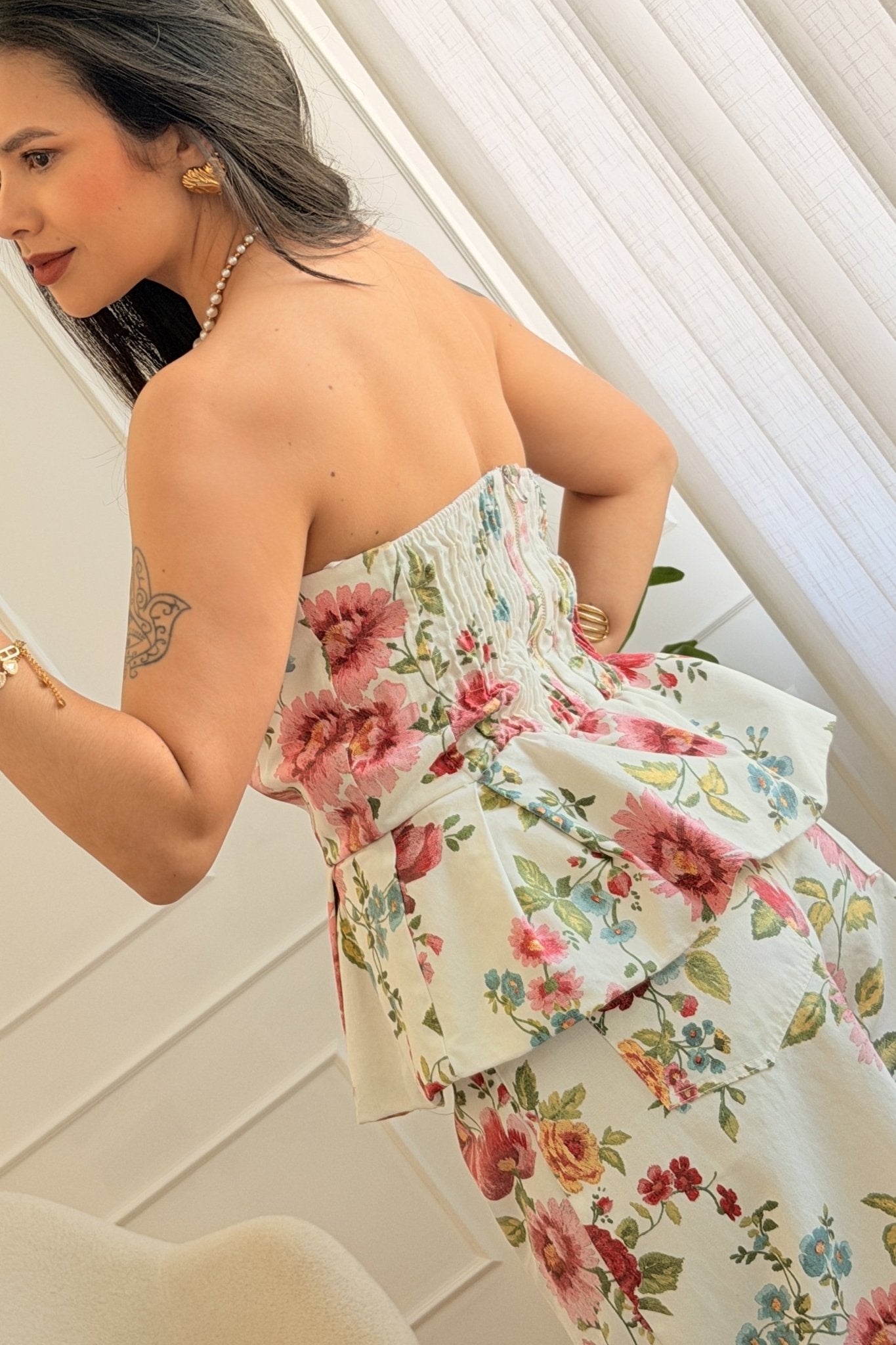Top estampa floral e barra peplum LUMINA - lavishiochicTOPlumina